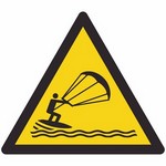 ISO 7010 W062 Warning: Kite Surfing sign — Warning / Hazard safety pictogram