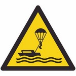 ISO 7010 W063 Warning: Parasailing sign — Warning / Hazard safety pictogram
