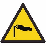 ISO 7010 W064 Warning: Strong Winds sign — Warning / Hazard safety pictogram