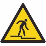 ISO 7010 W070 Warning: Step Down sign — Warning / Hazard safety pictogram