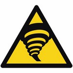 ISO 7010 W074 Warning:Tornado Zone sign — Warning / Hazard safety pictogram