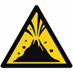 ISO 7010 W075 Warning: Active Volcano Zone sign — Warning / Hazard safety pictogram